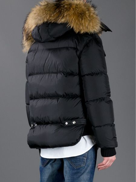 Dsquared² Padded Parka Jacket with A Fur Hood in Black for Men | Lyst