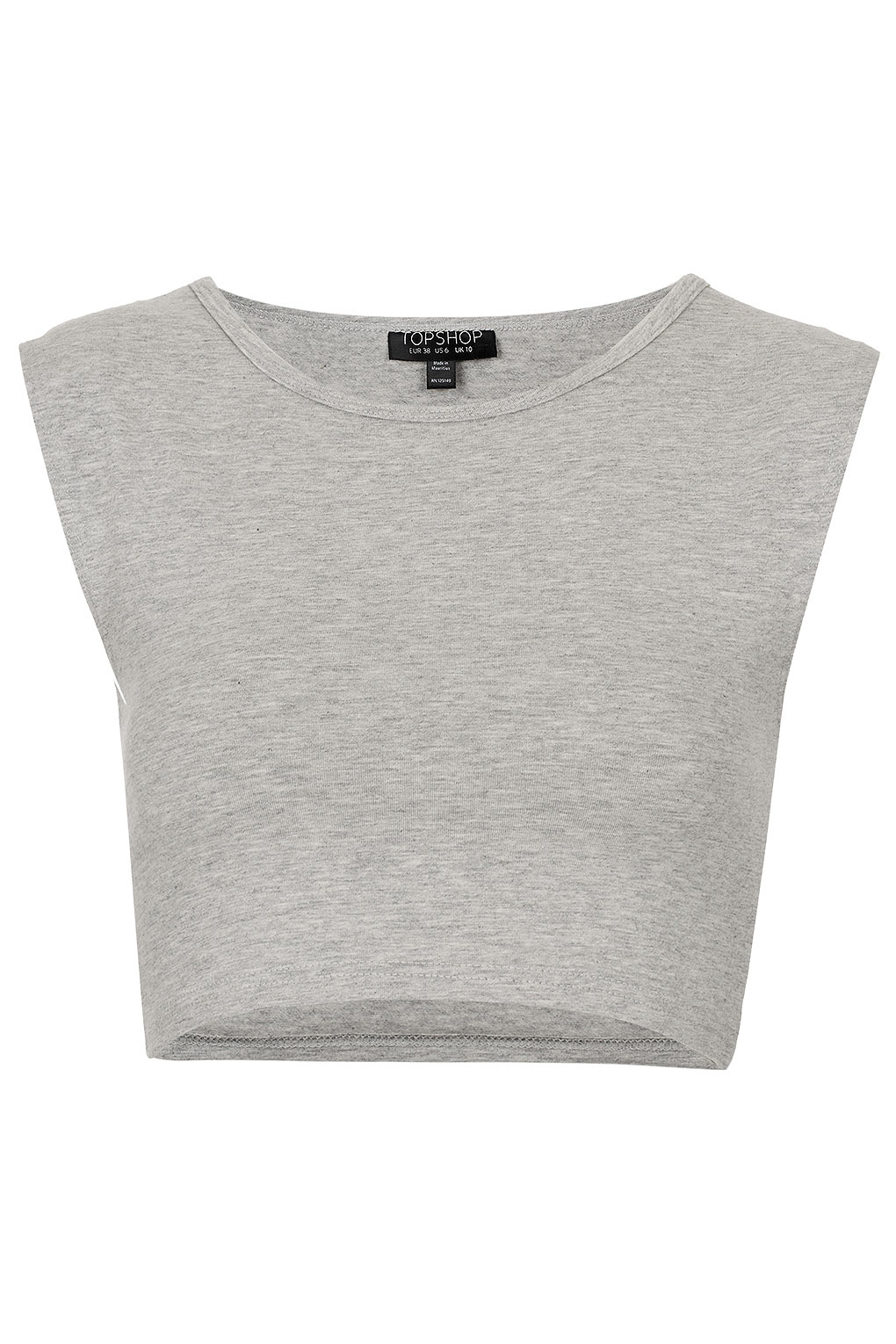 Lyst - Topshop Basic Sleeveless Crop Top in Gray