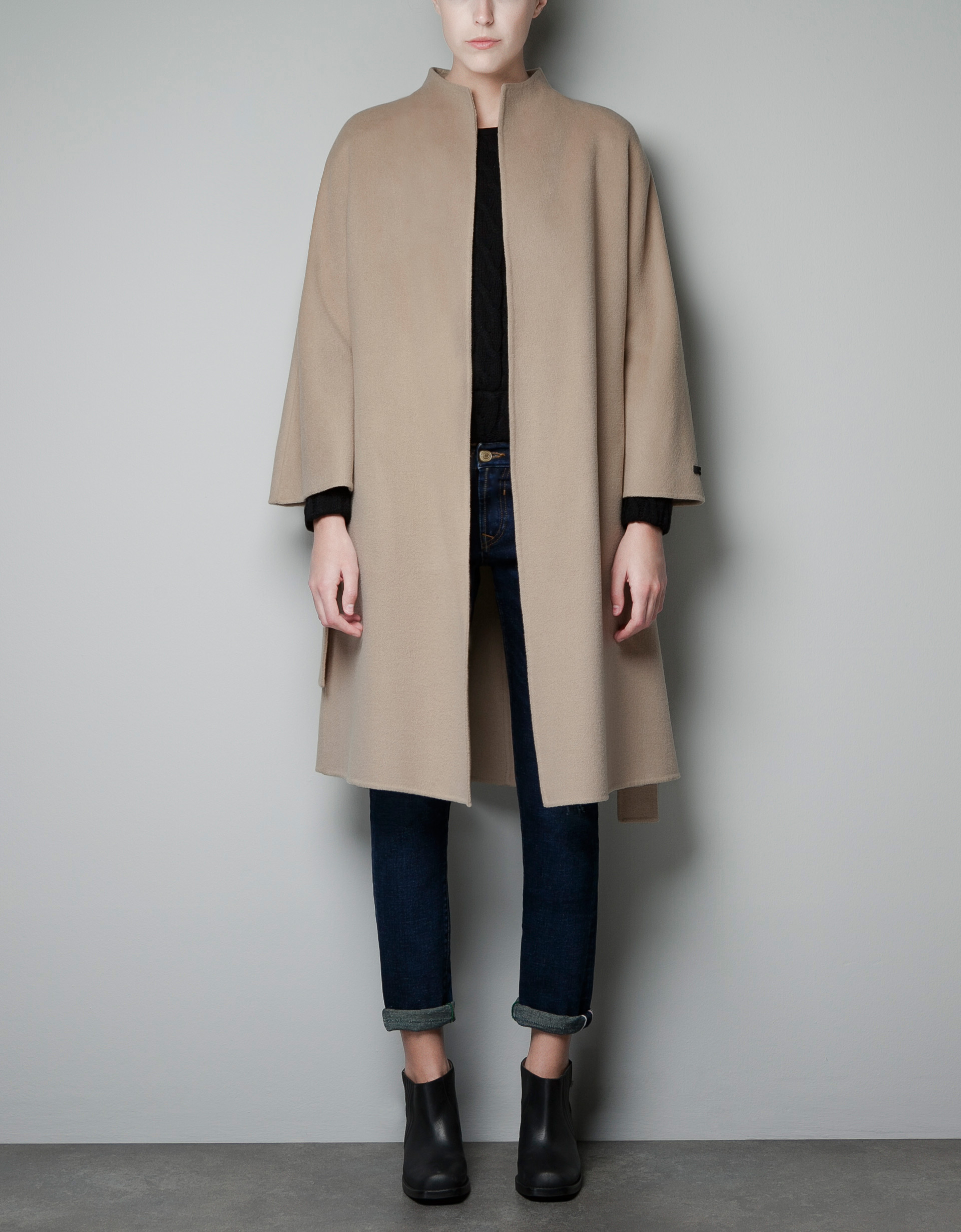 Zara Hand Made Coat in Natural | Lyst