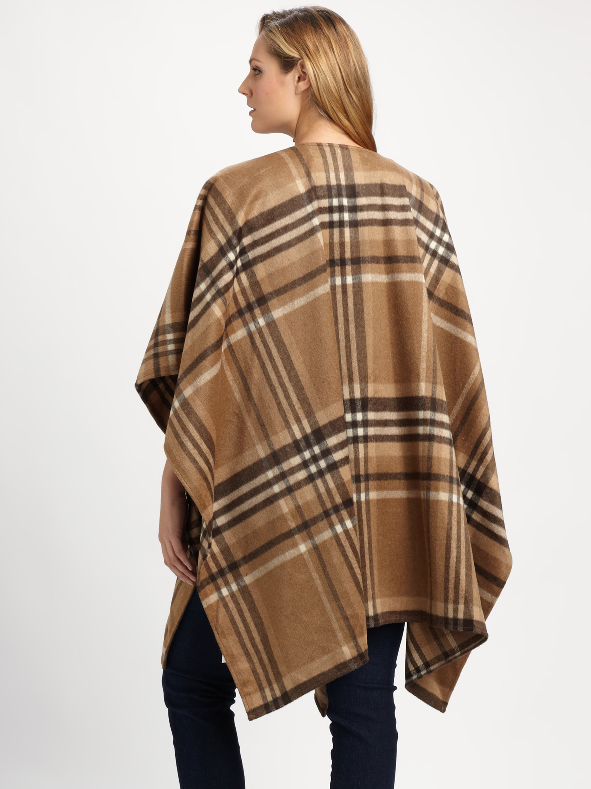Michael michael kors Plaid Blanket Coat in Brown Lyst