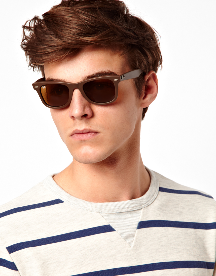 Lyst Ray Ban Wayfarer Sunglasses In Brown For Men 