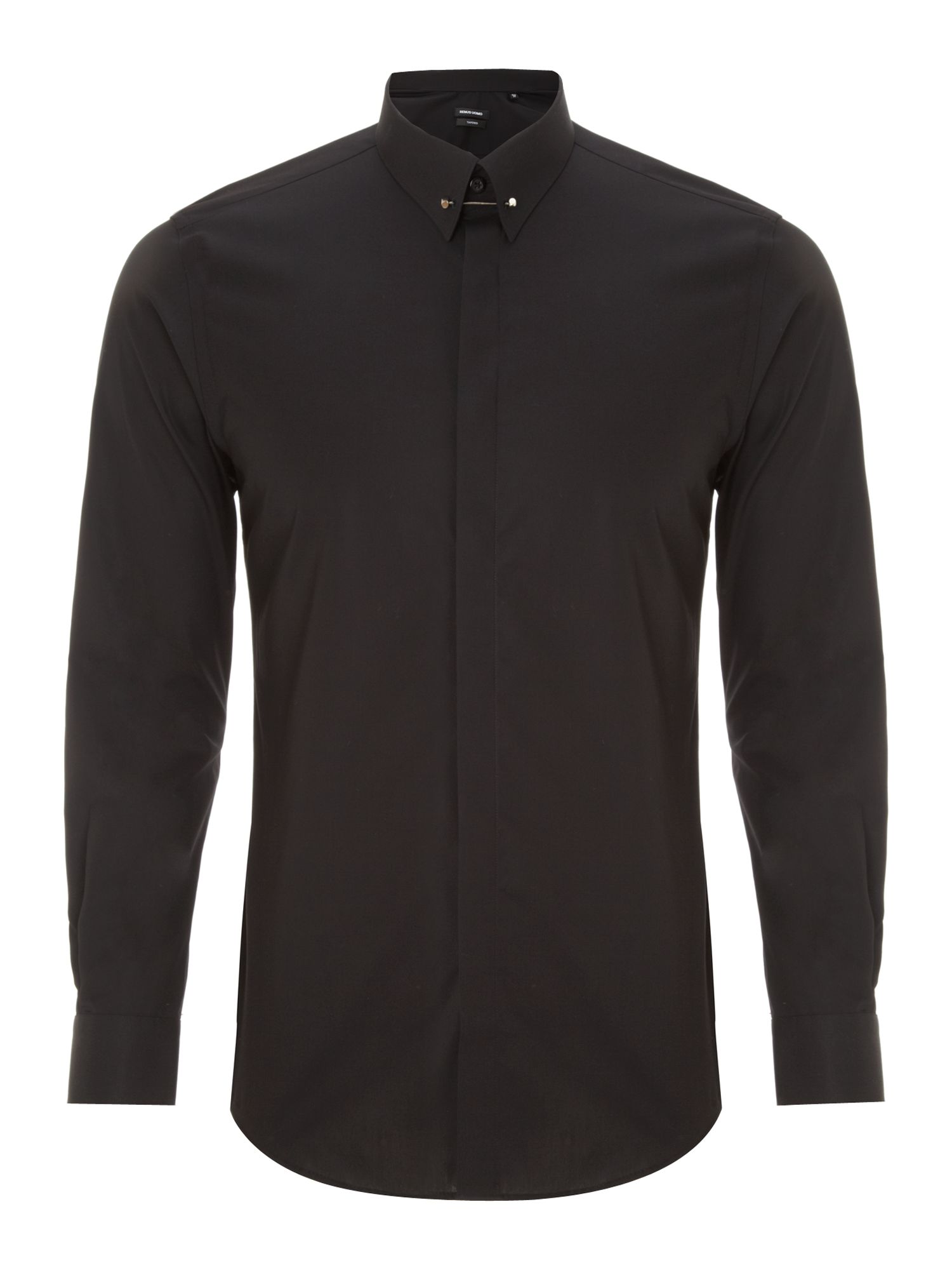 Remus Uomo Seville Concealed Placket Front Shirt in Black for Men | Lyst