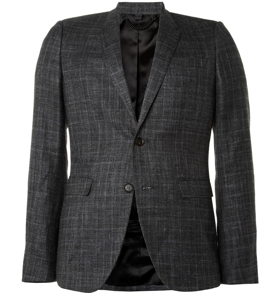 Burberry Prorsum Wool Silk and Linenblend Suit Jacket in Gray for Men ...