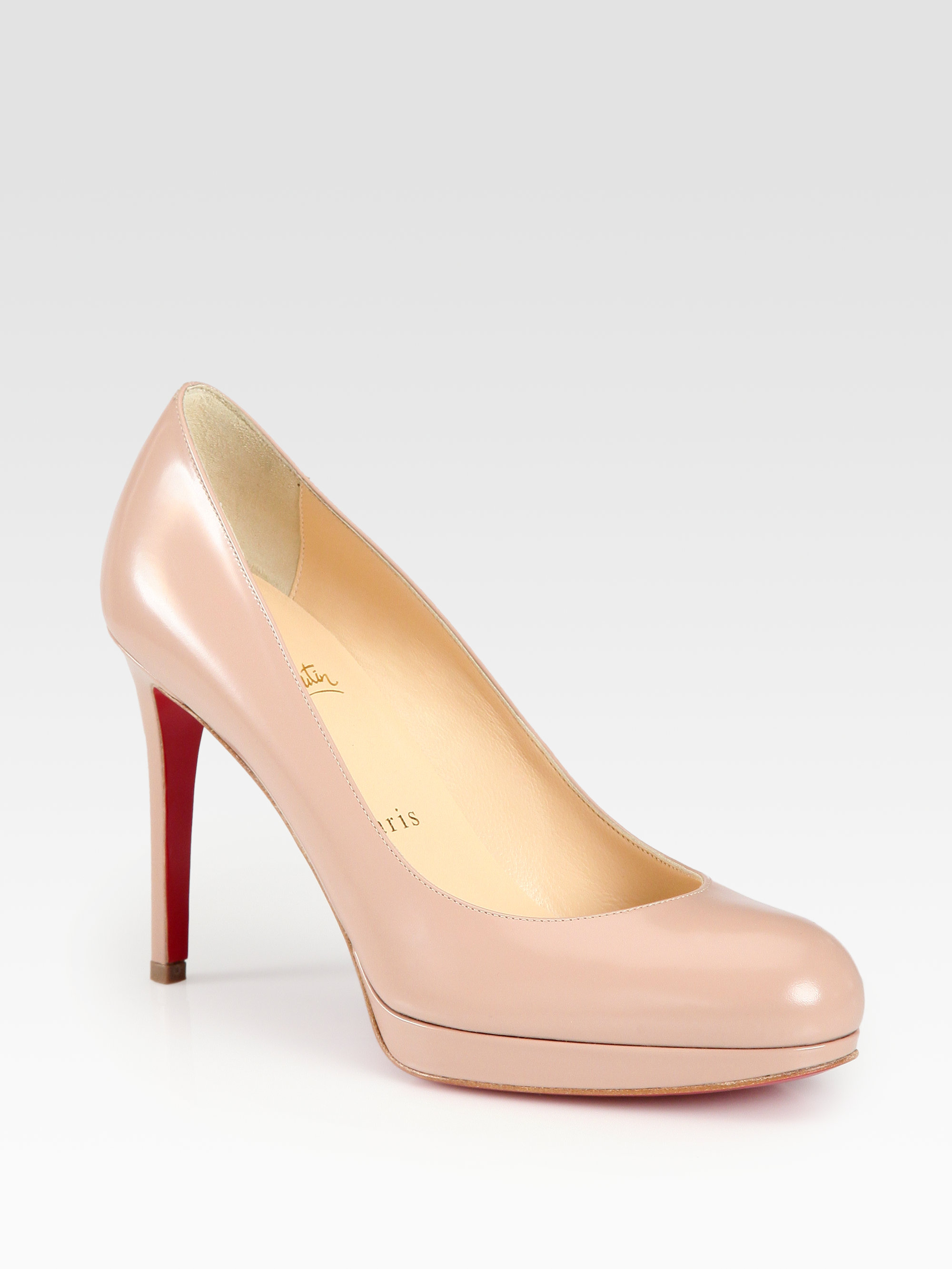 spooky shoes price - christian louboutin round-toe Simple pumps Bronze metallic leather ...