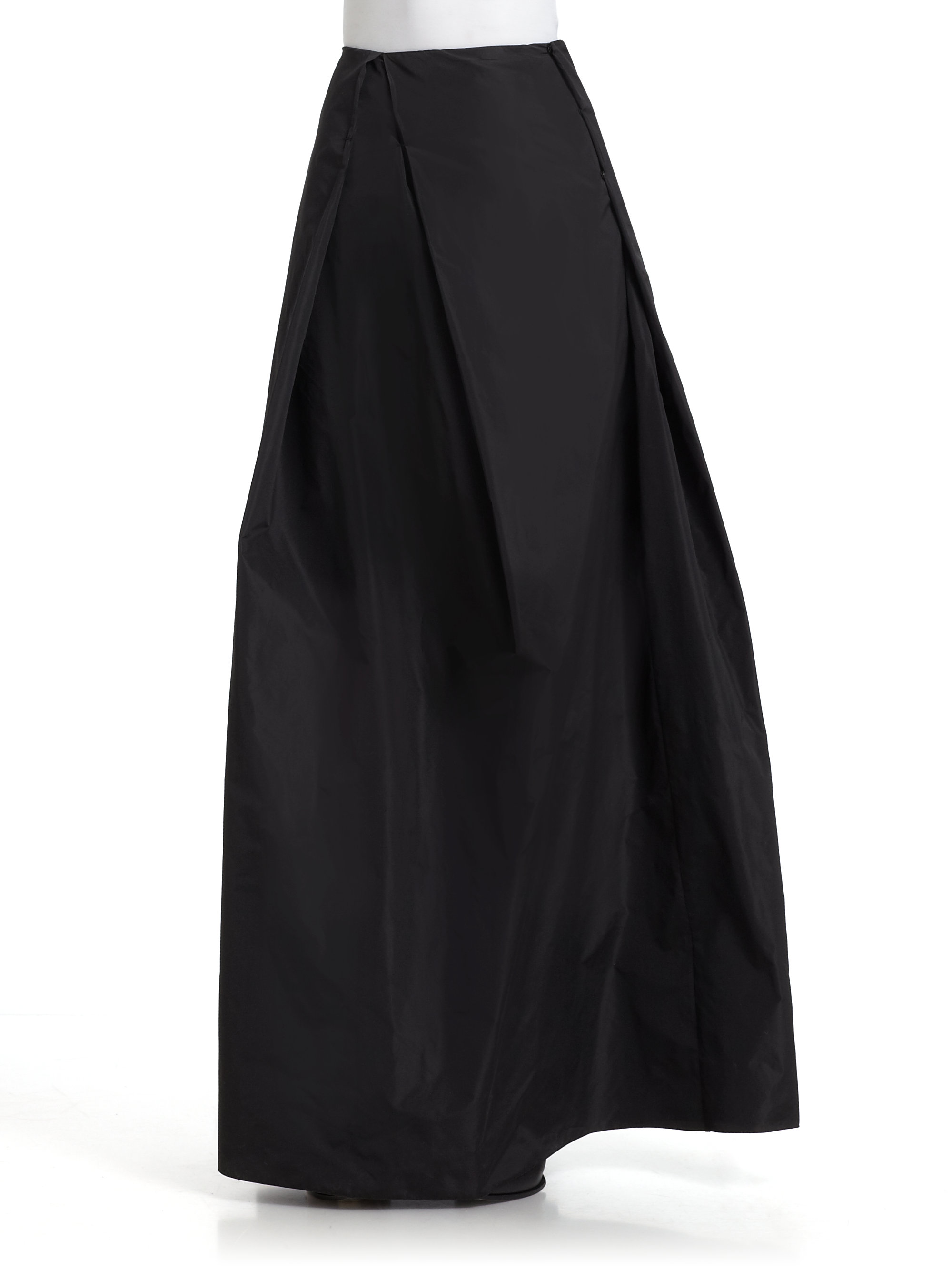 Costume National Gusset Pleat Long Skirt in Black | Lyst