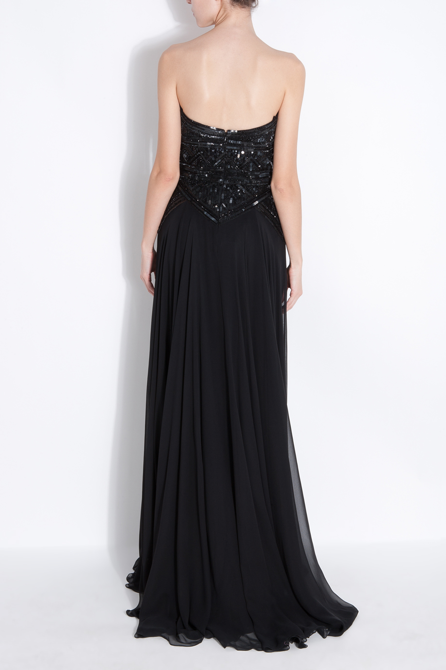 Lyst - Elie Saab Strapless 12 Beaded Gown in Black