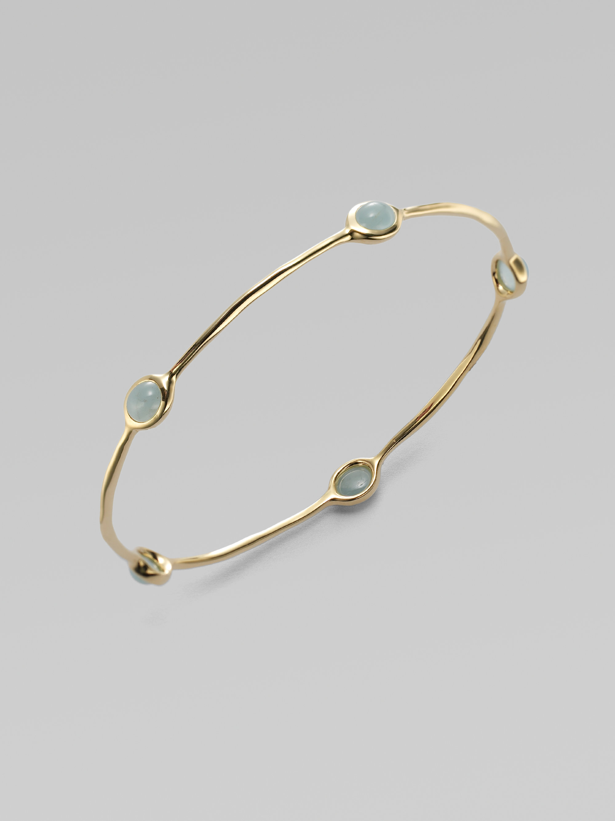 Lyst Ippolita 18k Gold Milky Aquamarine Station Bangle Bracelet In Gallery