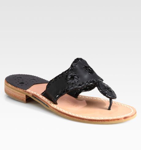 Jack Rogers Navajo Palm Beach Sandals in Black | Lyst