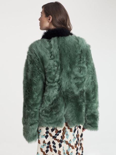 Marni Fur Coat in Green | Lyst