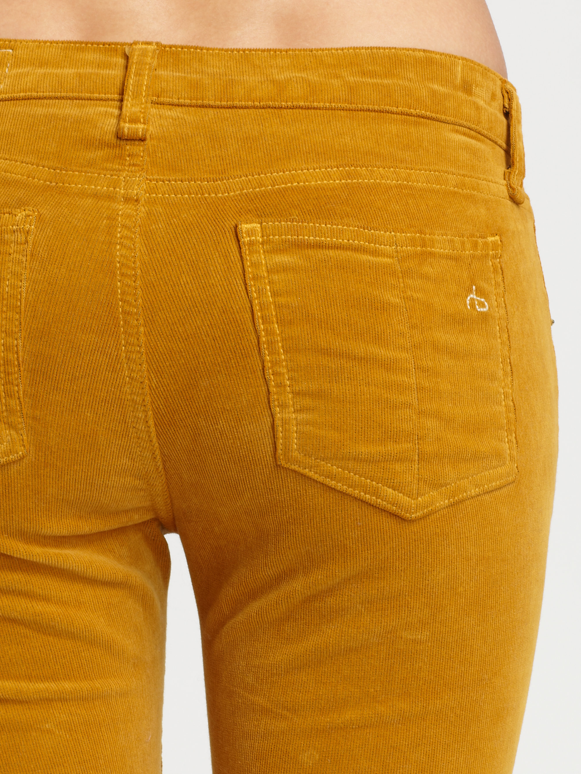 Rag & bone The Skinny Corduroy Jeans in Yellow | Lyst