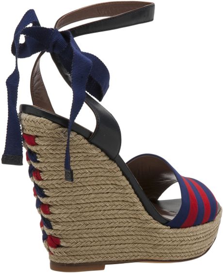 Tabitha Simmons Ankle Wrap Espadrille Sandal in Blue (navy/ red ...