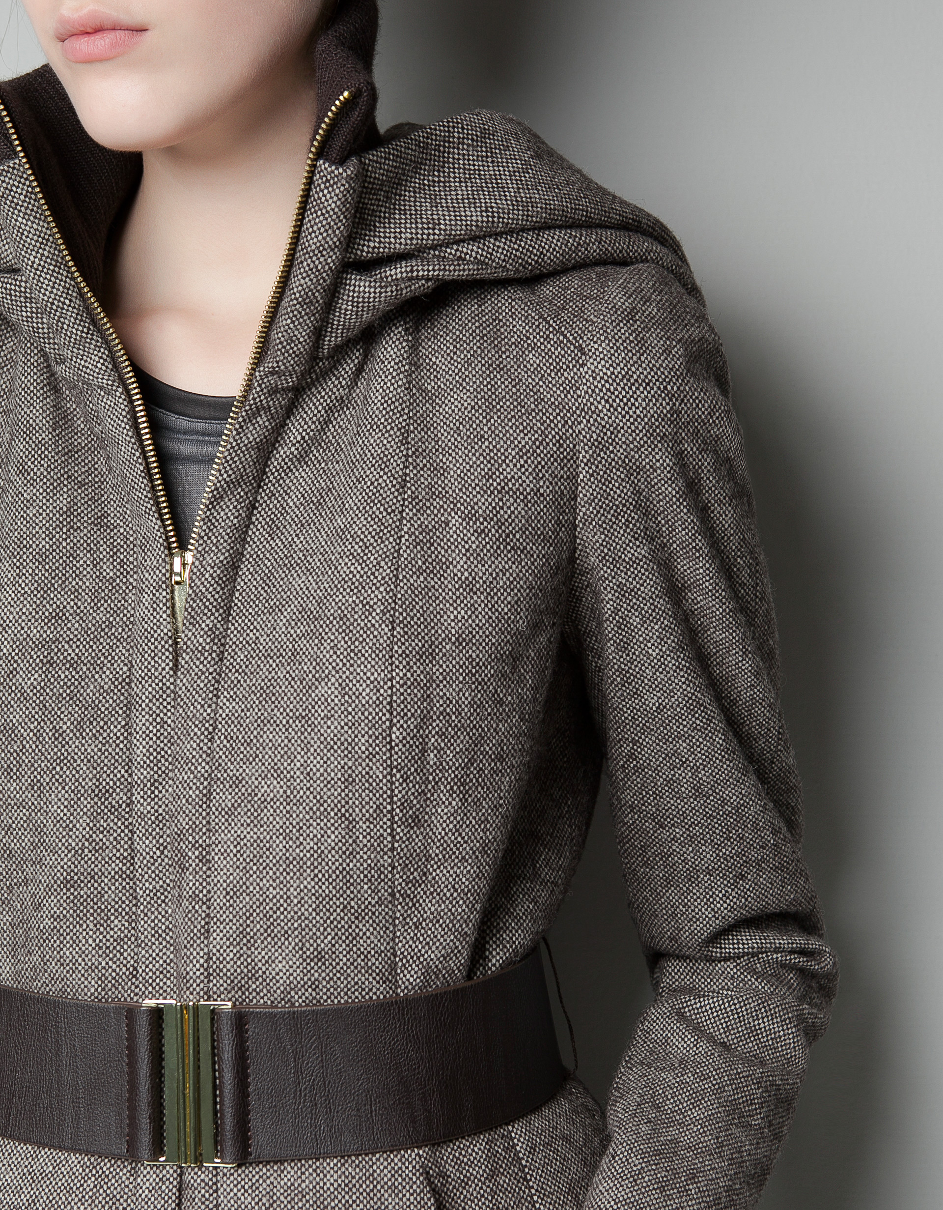 Zara Hooded Coat in Gray Lyst