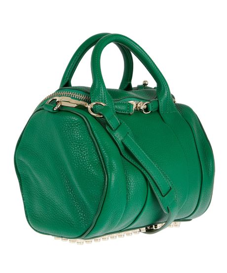 Alexander Wang Green Rockie Studded Pebble Leather Shoulder Bag in ...