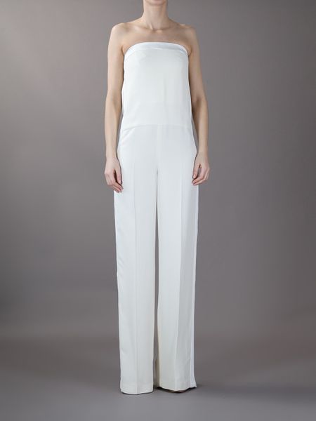 Stella Mccartney Strapless Jumpsuit in White (nude) | Lyst