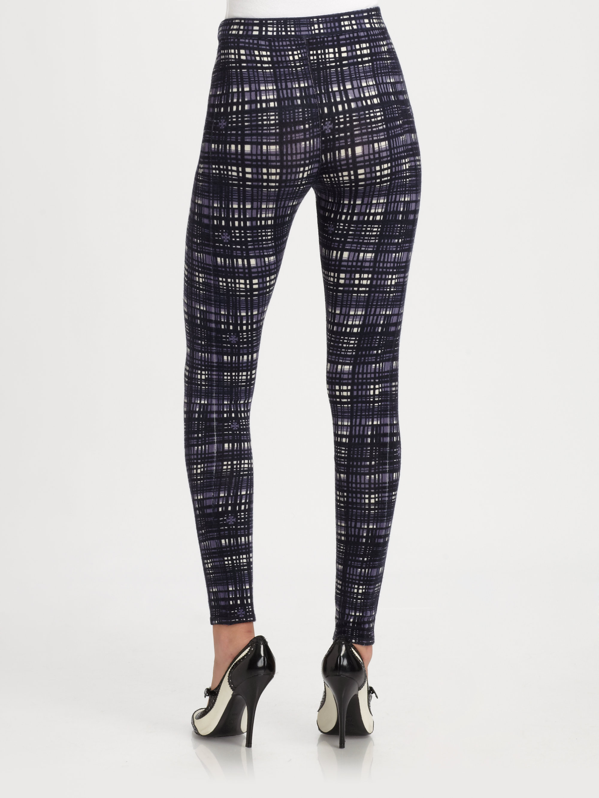 Lyst - Tory Burch Lindsay Plaid Pants in Blue