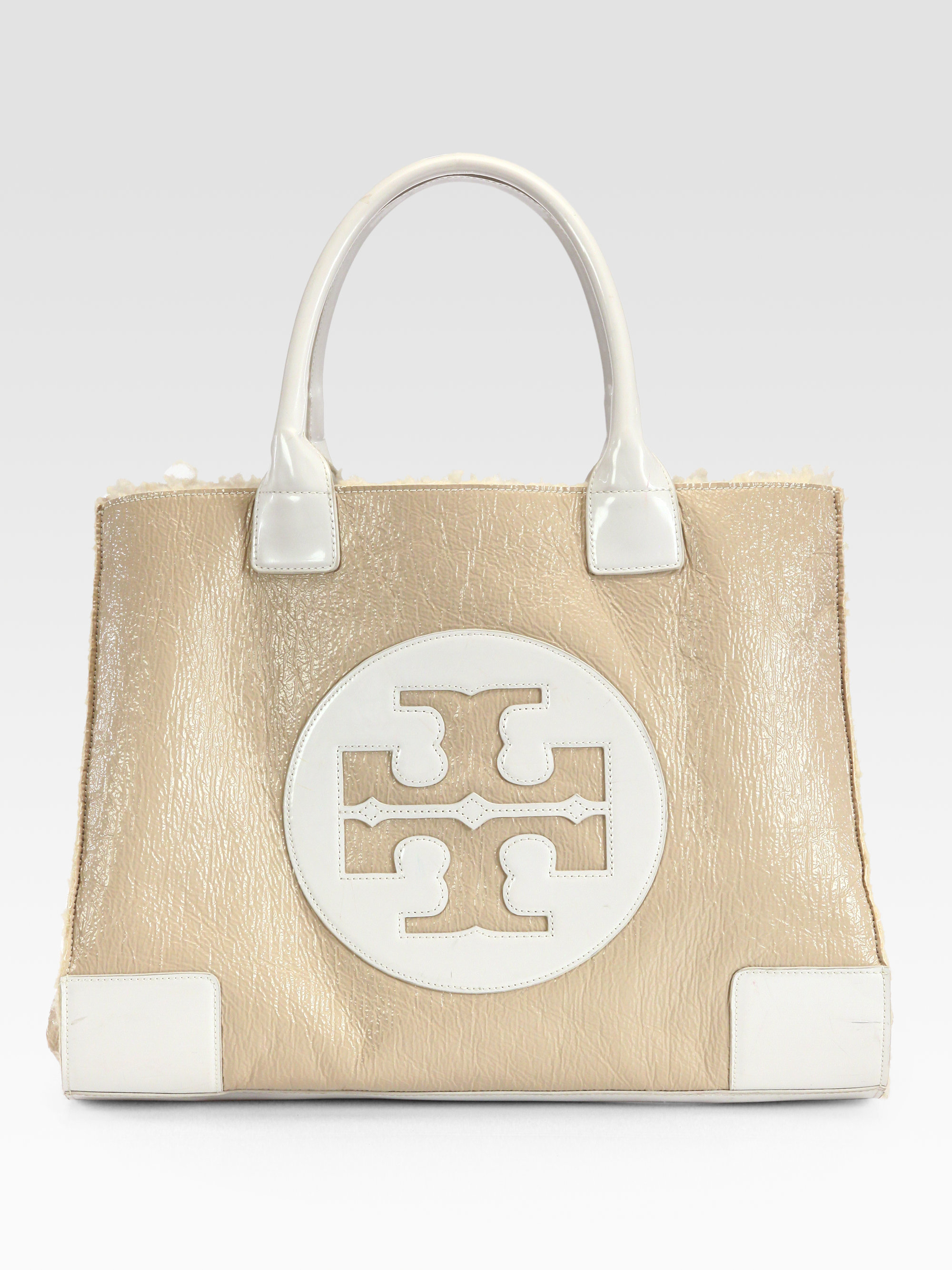 Lyst - Tory Burch Normandy Embossed Patent Leather Ella Tote in Blue