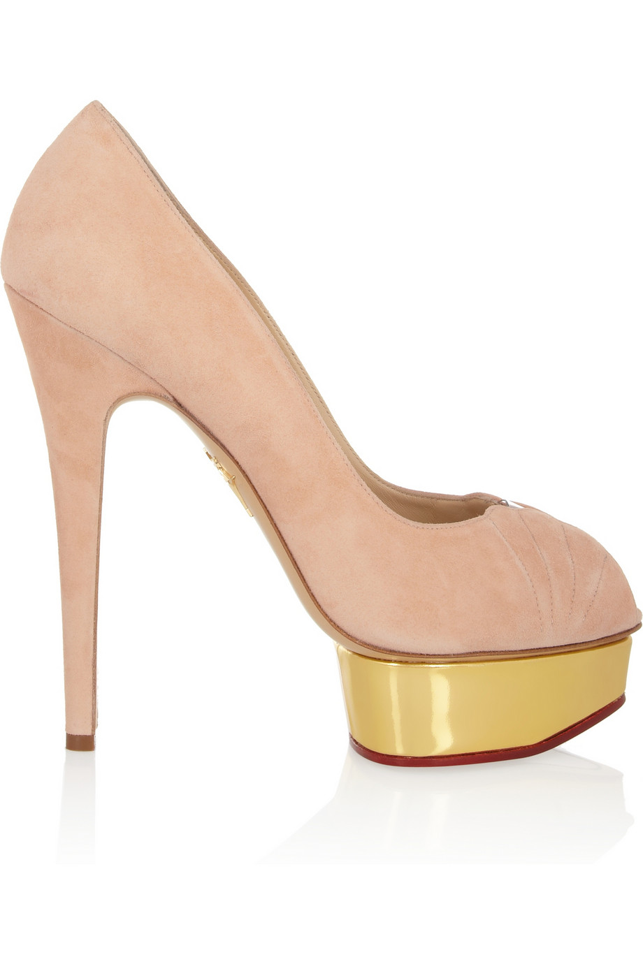 Lyst - Charlotte olympia Dolly Suede Platform Pumps in Metallic
