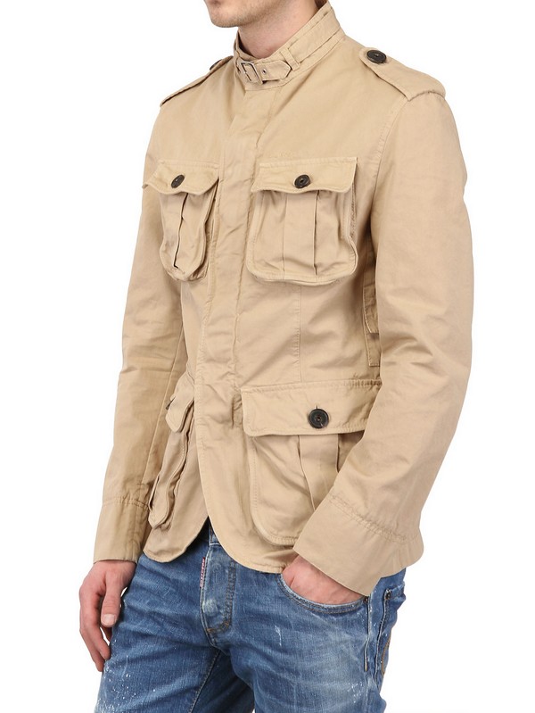 Lyst - DsquaredÂ² Dyed Cotton Canvas Military Jacket in Natural for Men