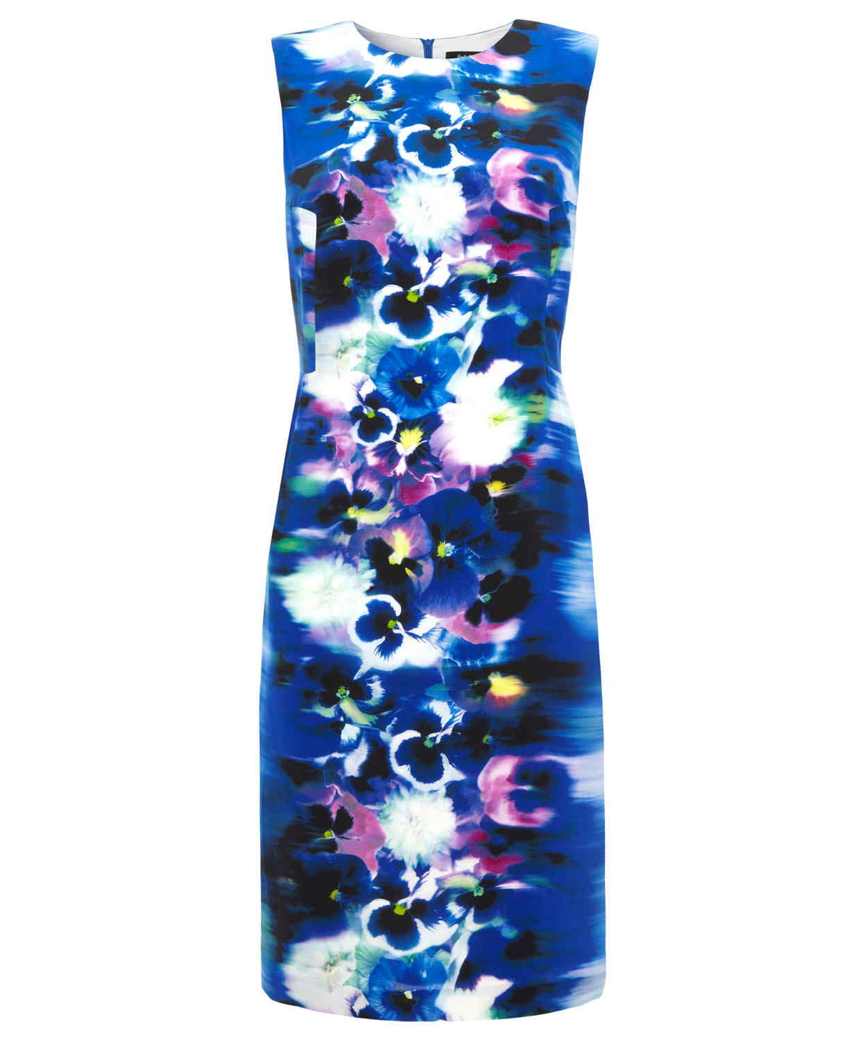 Lyst - Paul Smith Black Label Blue Pansy Print Silk Dress in Blue