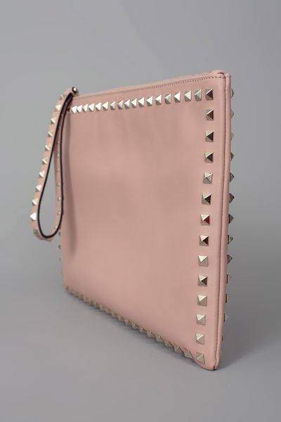 Valentino Studded Clutch in Pink | Lyst