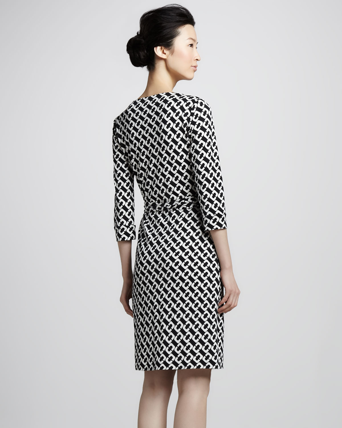 Diane von furstenberg New Julian Two Chainprint Wrap Dress in White