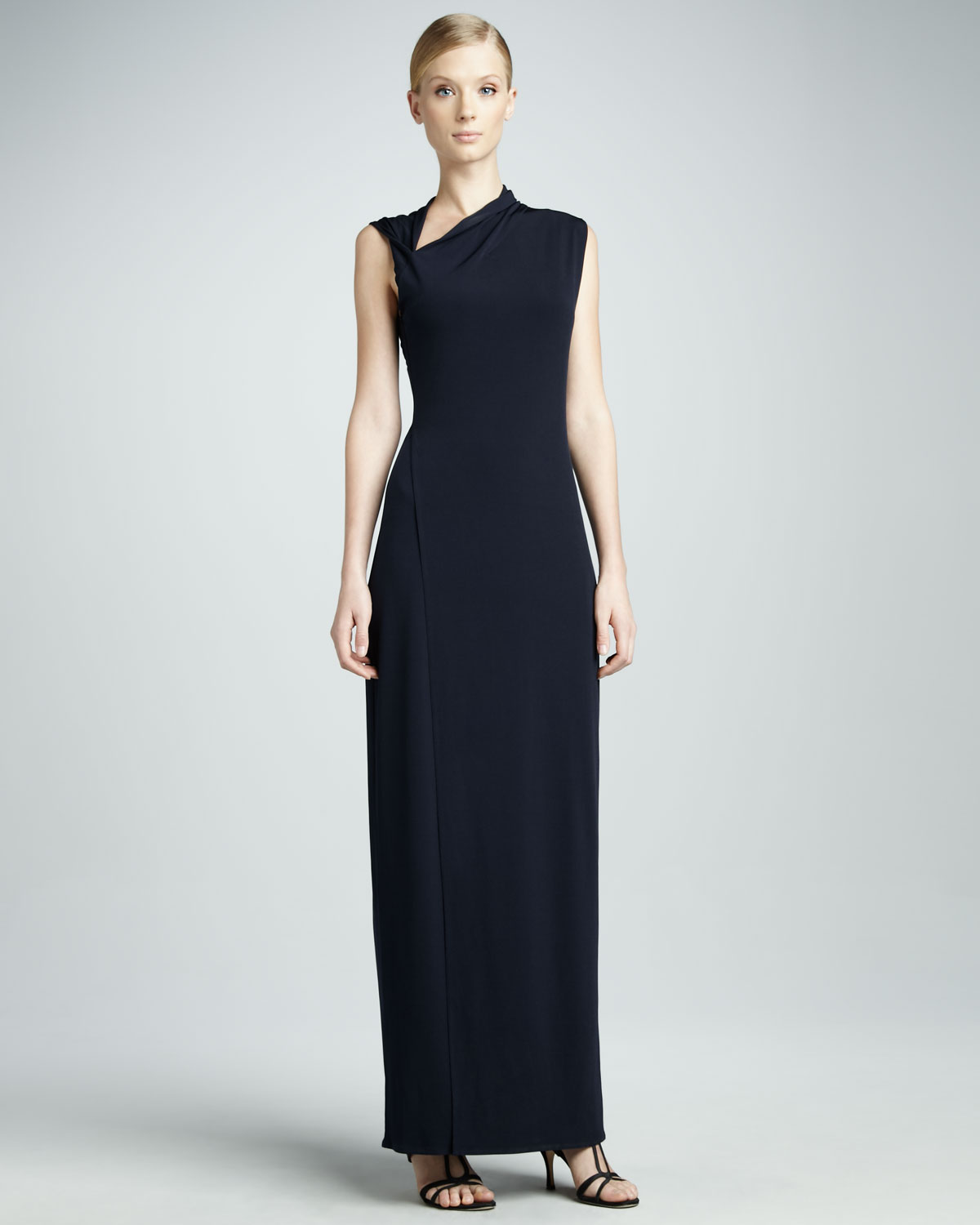 Elie tahari Jeanie Asymmetric Maxi Dress in Blue | Lyst