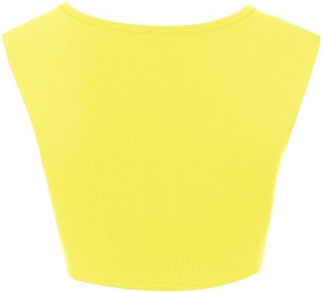Topshop Basic Sleeveless Crop Top in Yellow | Lyst