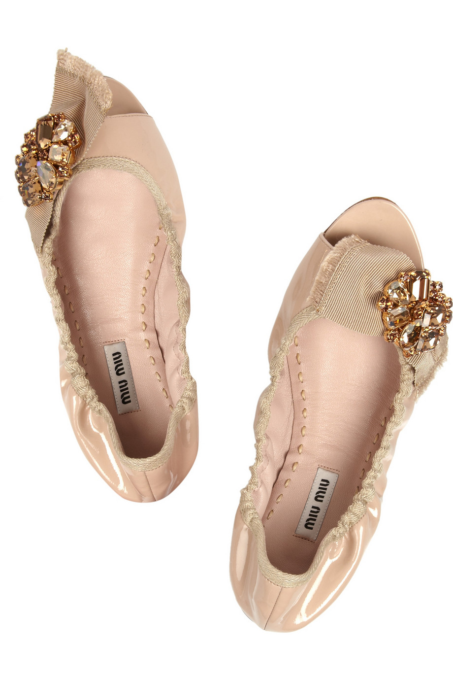 miu miu leather ballet flats