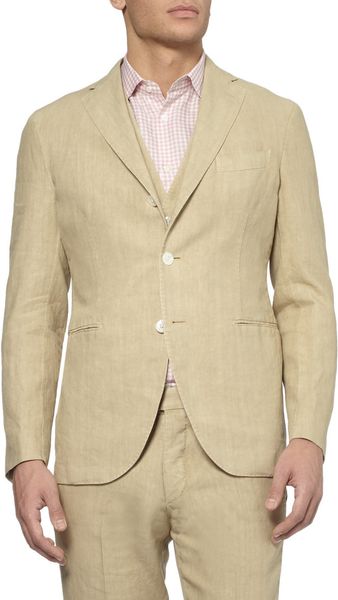 Boglioli Threepiece Linen Suit in Beige for Men (cream) | Lyst