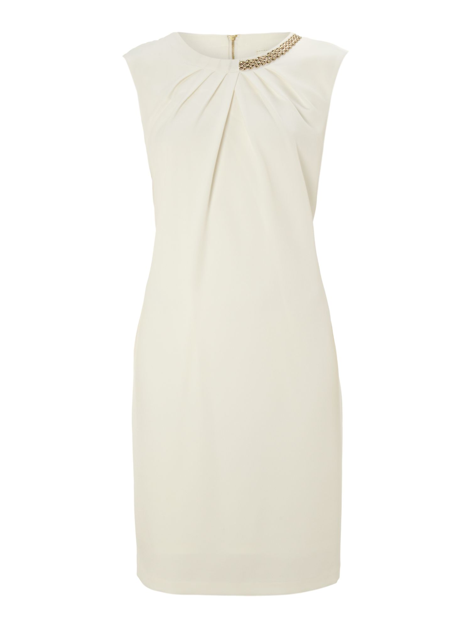 Linea Necklace Trim Dress in White (ivory) | Lyst