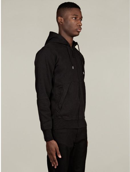 Stone Island Mens Black Hooded Cotton Sweatshirt in Black for Men | Lyst