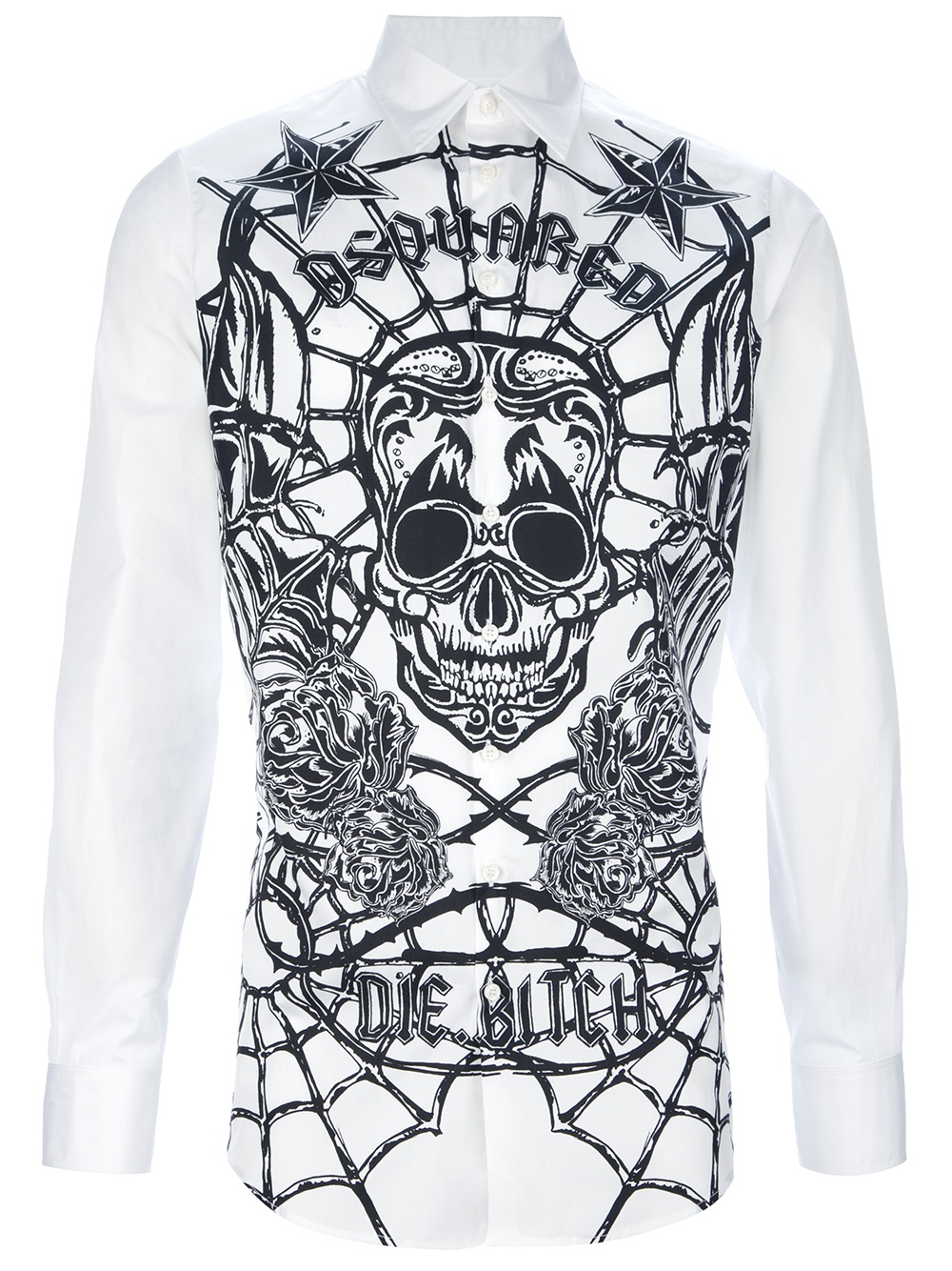 lyst dsquared 178 skull print shirt in white for lyst dsquared 178 skull print shirt in white for