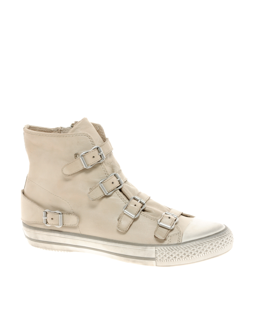 Lyst - Ash Virgin Buckle High Top Trainers in Natural