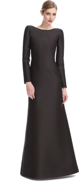 Alberta Ferretti Long Sleeve Evening Gown in Black | Lyst
