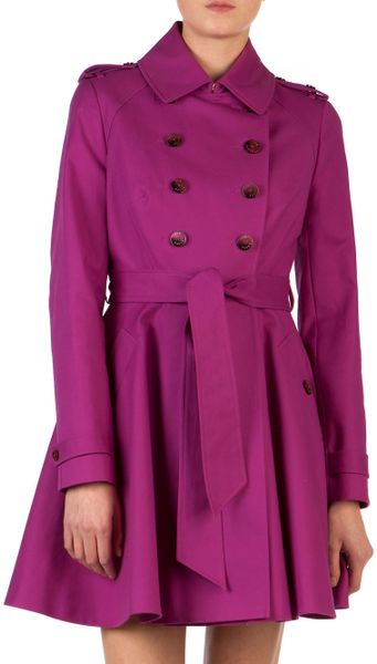 Ted Baker Double Breasted Coat in Purple (fuchsia) | Lyst