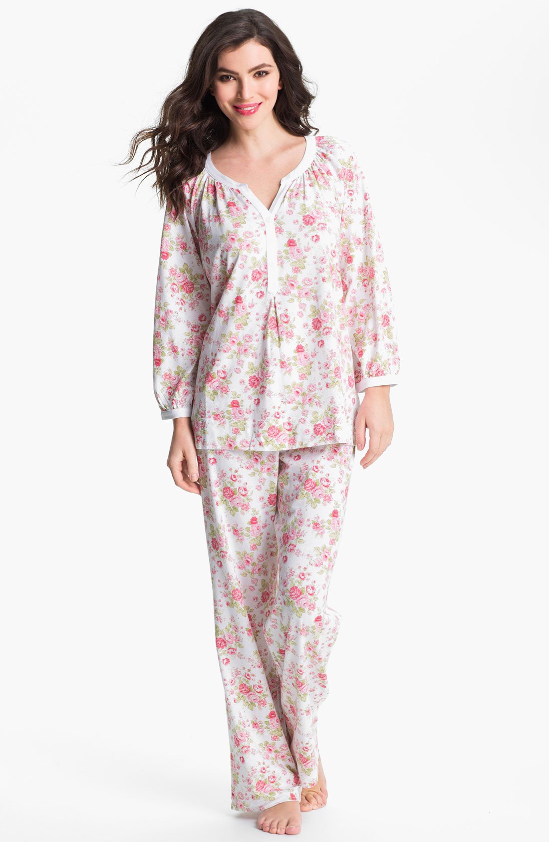 Carole Hochman Designs Floral Print Pajamas in (rose cottage pink) | Lyst