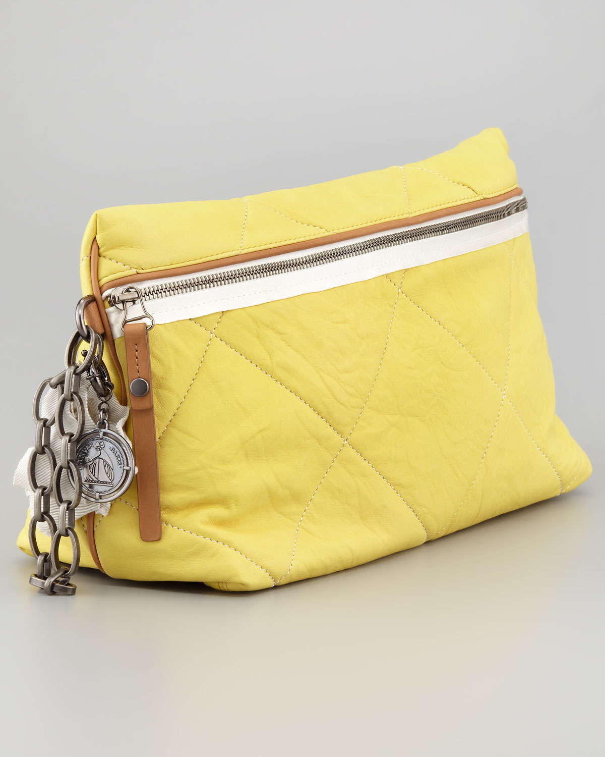 Lyst Lanvin Quilted Clutch Bag in Yellow