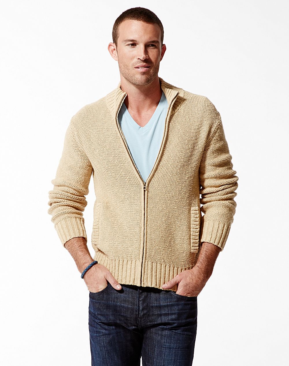 Download Lyst - Lucky Brand Topanga Fullzip Mock Neck Sweater in ...