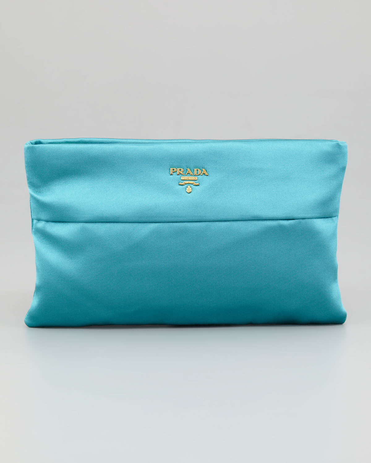 leather prada - Prada Satin Clutch Bag in Blue (turquoise) | Lyst