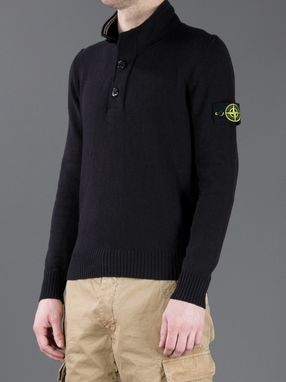 long sleeve stone island polo shirt