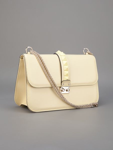Valentino Chain Shoulder Bag in Yellow (beige) | Lyst