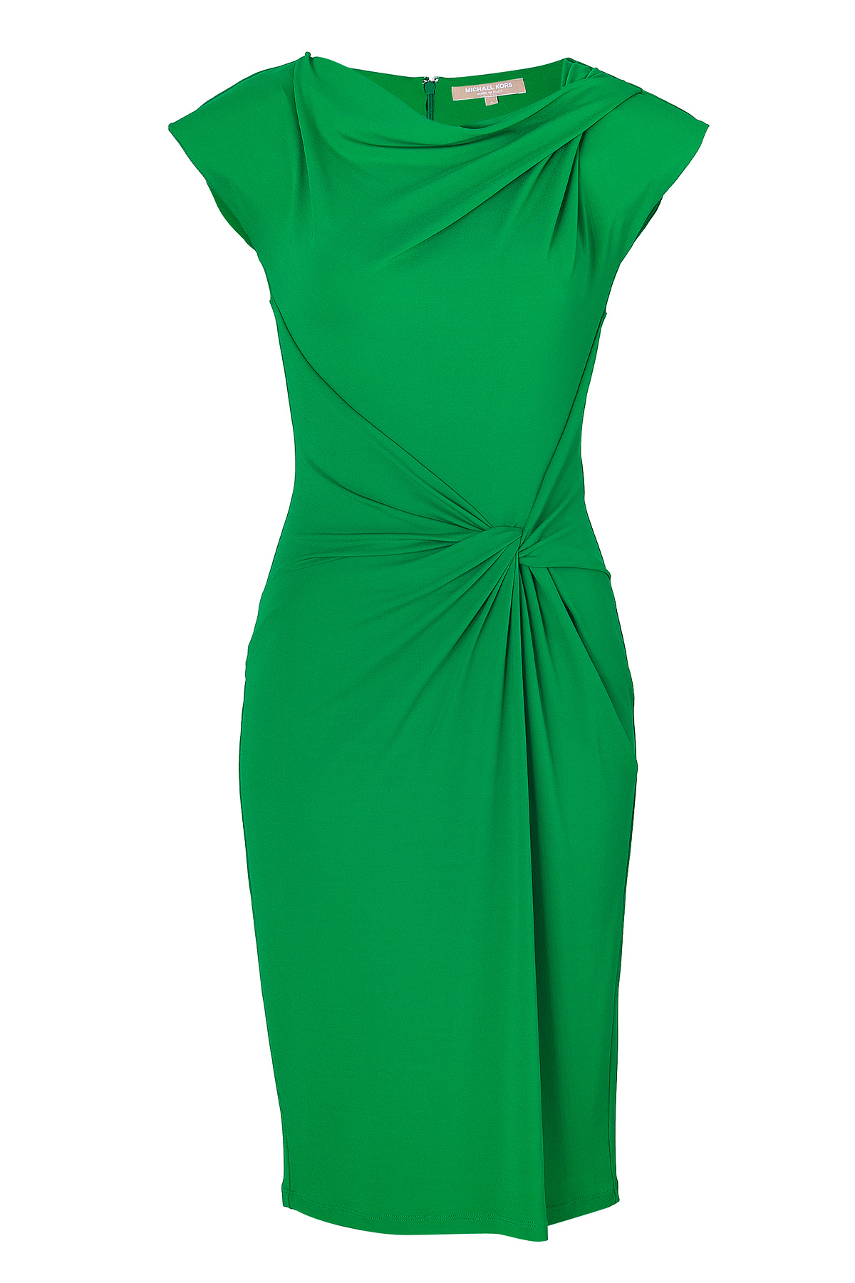 Michael Kors Palm Green Draped Jersey Dress in Green | Lyst