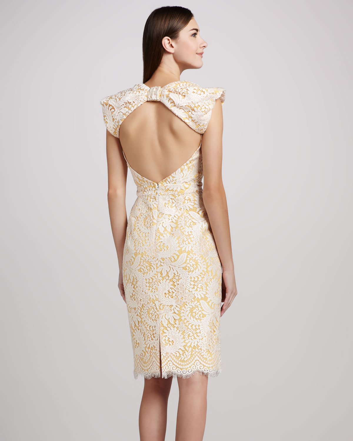 Back Open lace cocktail dress pictures Back Open lace cocktail dress pictures