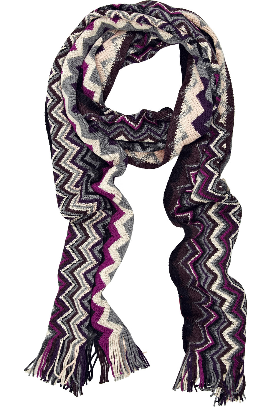 Missoni Zigzag Woolblend Scarf in Black | Lyst