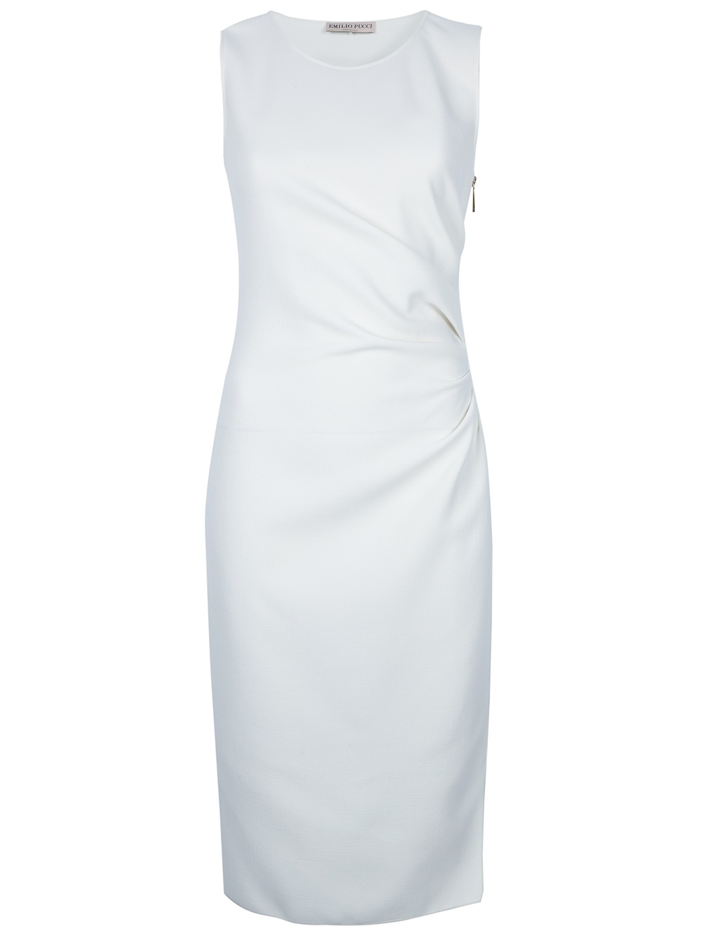 Emilio Pucci Zip Crepe Dress in White | Lyst