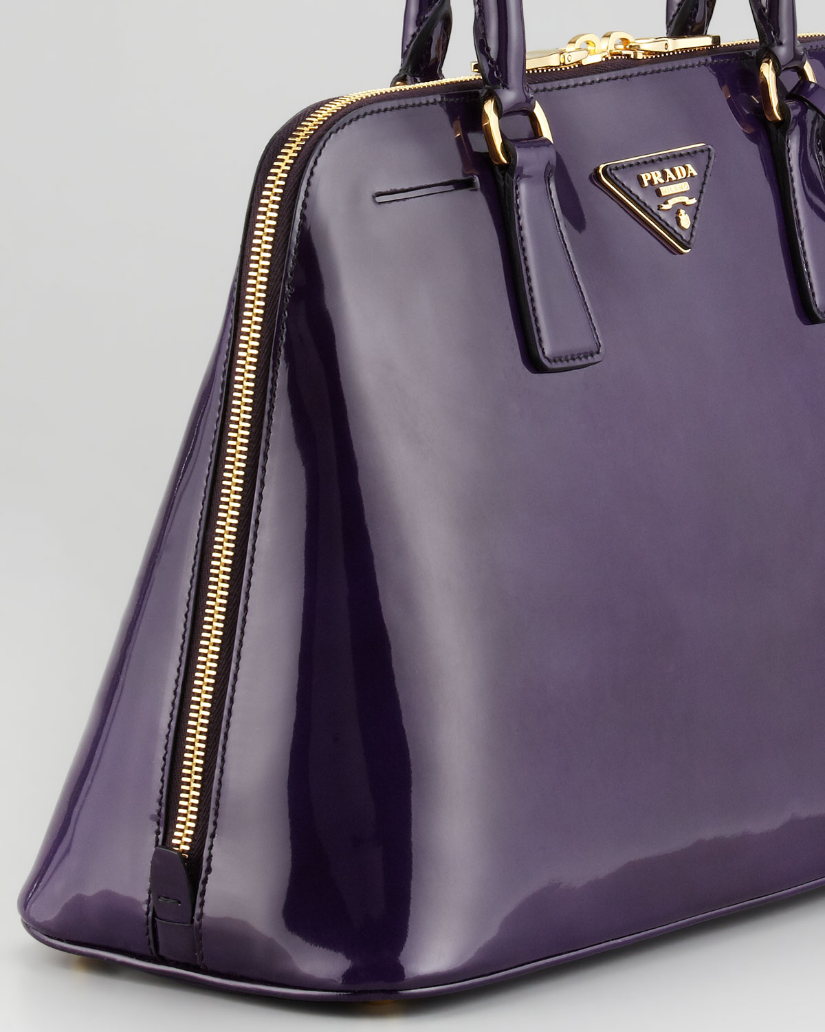 Prada Spazzolato Promenade Lux Handbag in Purple (dark purple) | Lyst