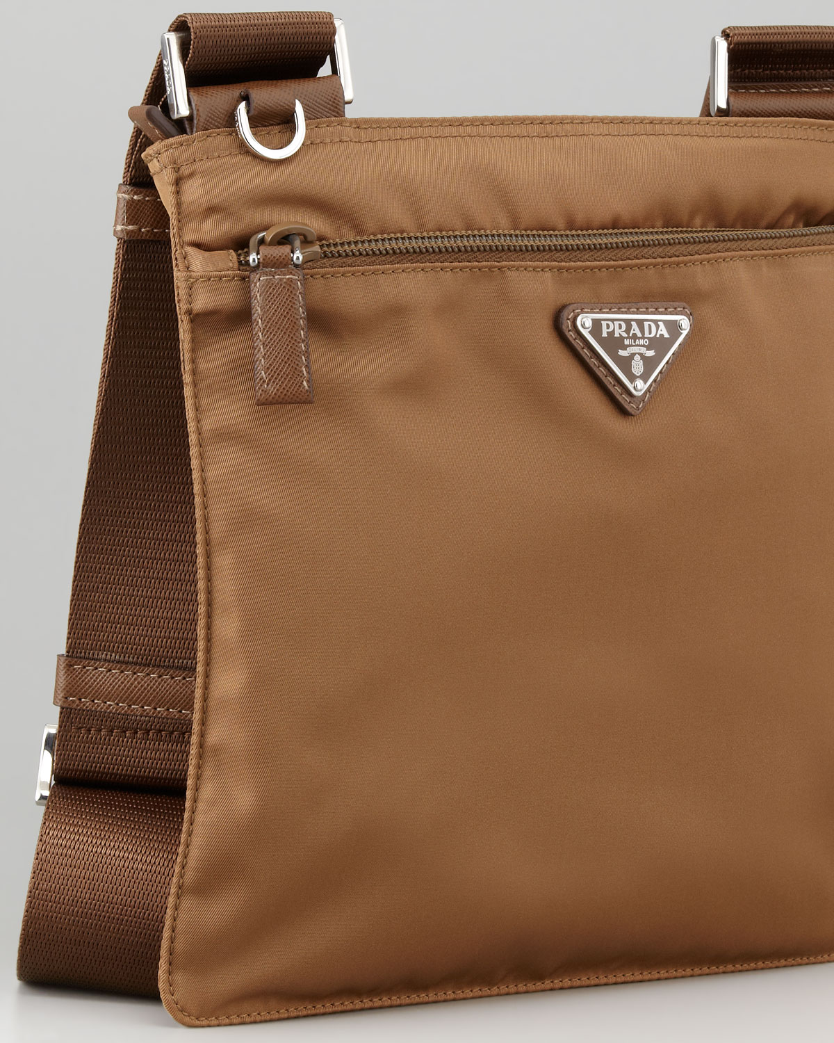 Lyst Prada Vela Crossbody Messenger Bag In Brown Gallery