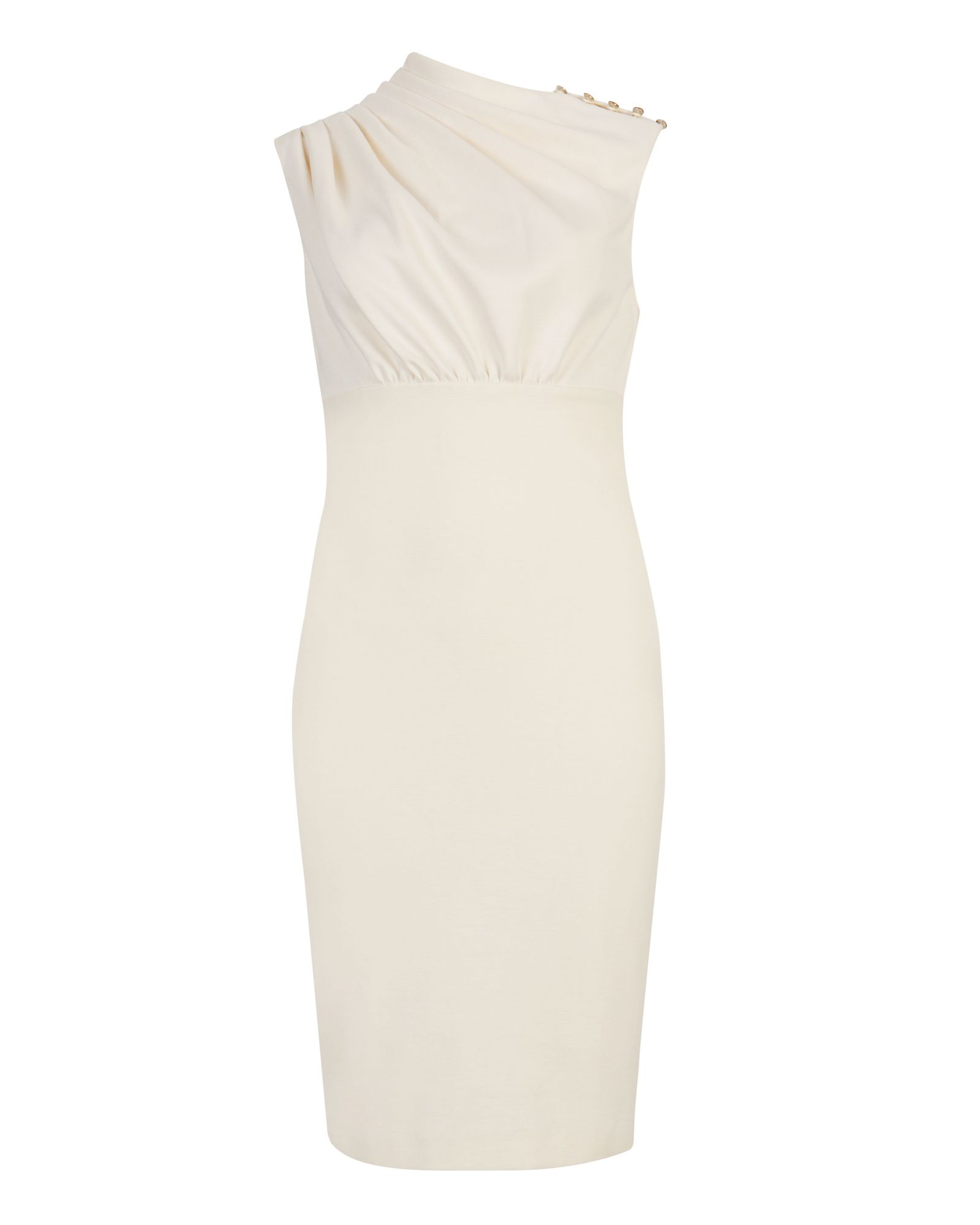 Ted Baker Bridie Sculpted Pleated Dress in White (ecru) | Lyst