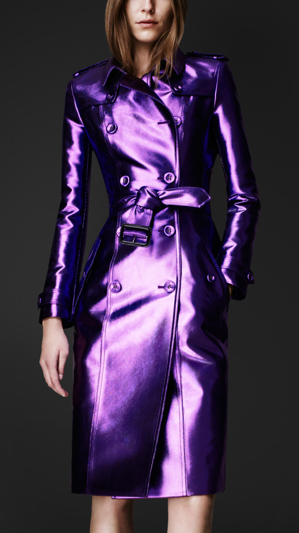 Jane Post Metallic Trench Coat In Lyst Gallery