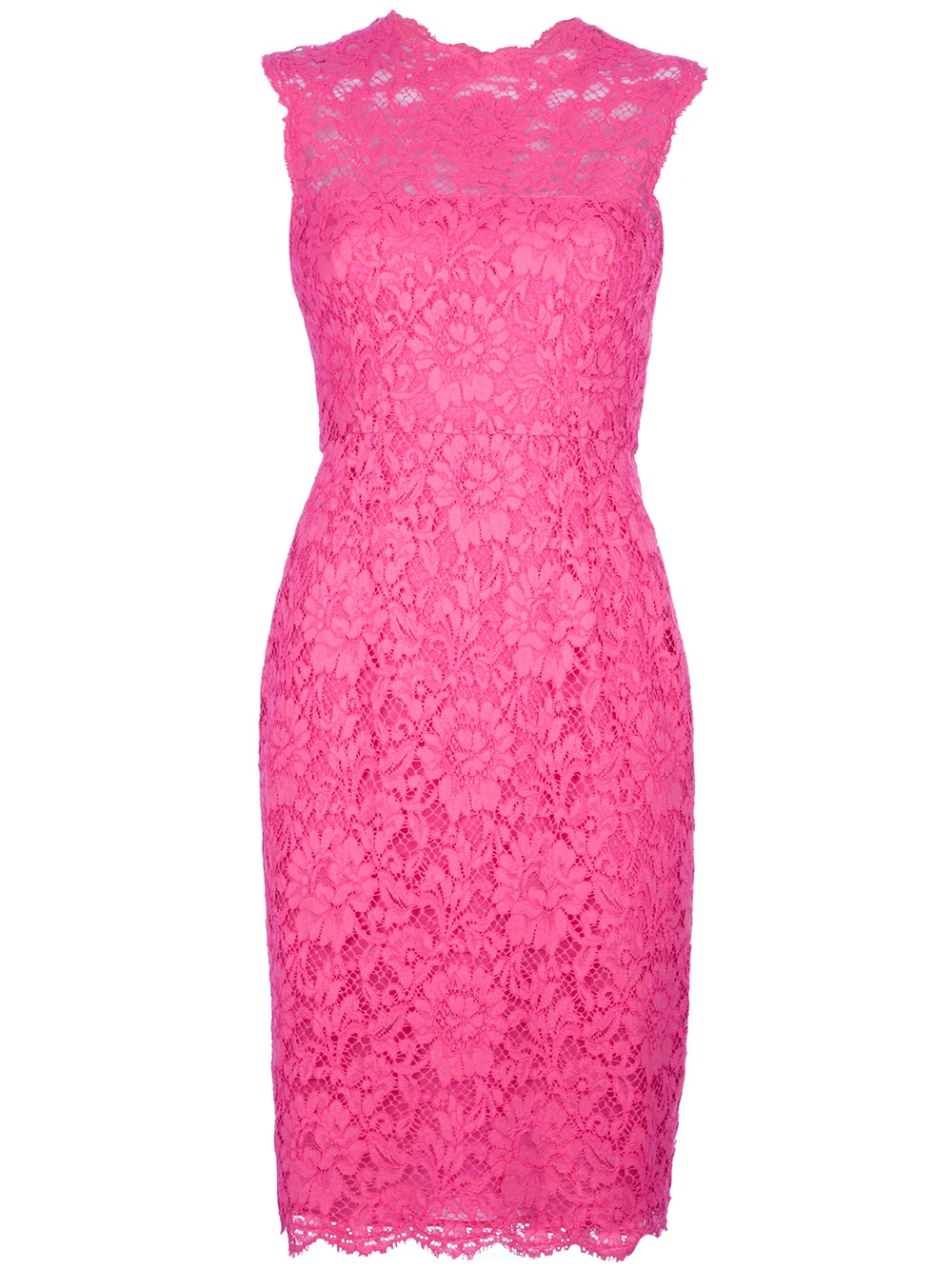 Valentino Sleeveless Shift Dress in Pink (raspberry) | Lyst